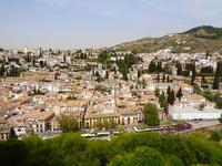 Granada, Blick von der Alhambra auf den Albaycín