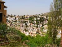 Granada, Blick von der Alhambra auf den Albaycín