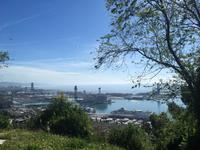 Aussicht von Montju¨ic auf den Hafen