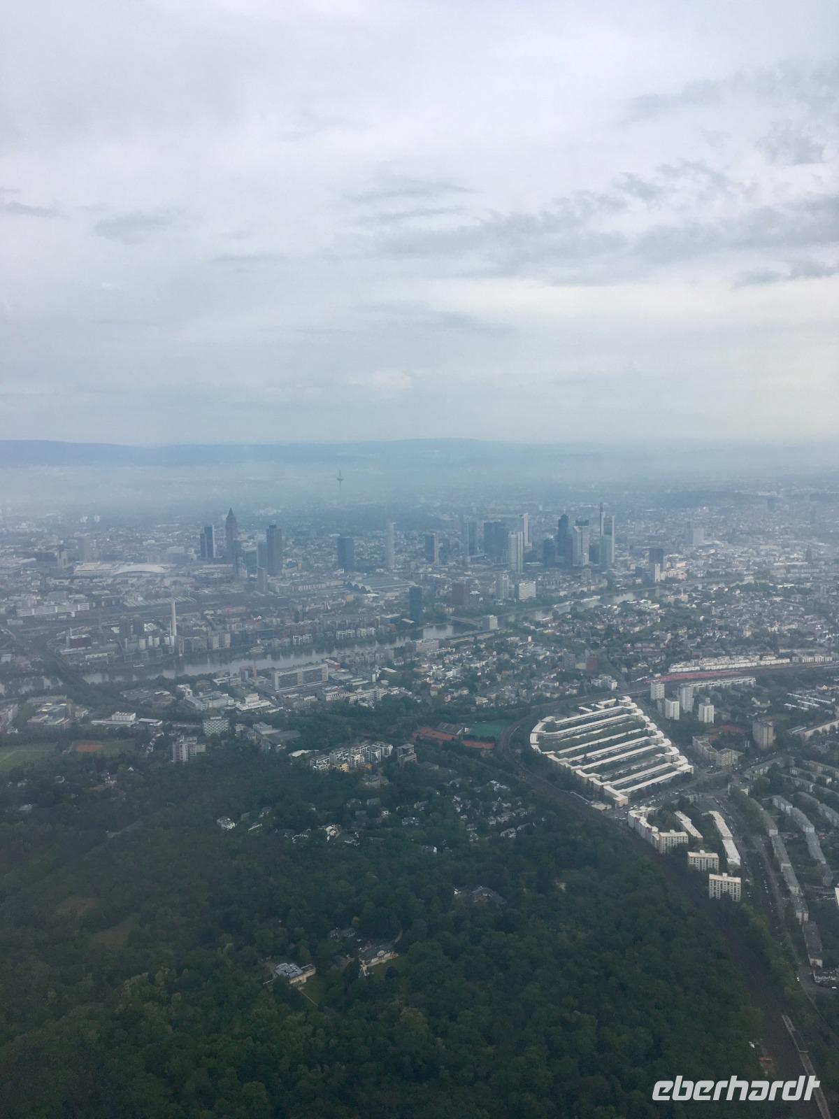 Sicht auf Frankfurt aus der Luft