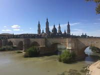 Blick auf die Basilika del Pilar, Sarragossa