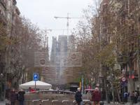 Blick zur Kirche Sagrada Familia