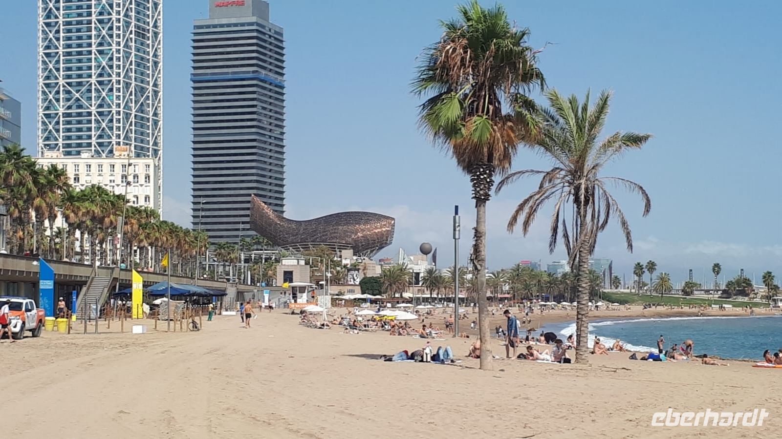 Am Strand in Barcelona 