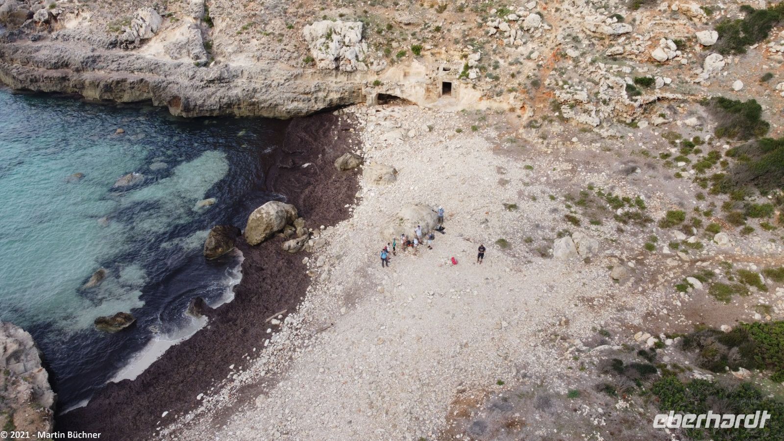 Wanderreise Menorca - Wanderung 2 - Platja de Cala Llucalari (Schlucht) (Luftbild)