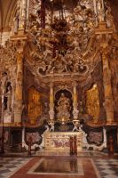 Idealerweise sollte das Sonnenlicht auf diese Alabastermadonna fallen. Kathedrale Toledo