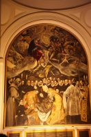 Das Begräbnis des Grafen von Orgaz. Unten links: Grecos Sohn. Als Jungfrau Maria im Himmel: Grecos Ehefrau