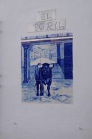 Die Kacheln erinnern daran, dass in dieser Straße die Stiere auf den Stierkampf auf der Plaza Mayor warteten