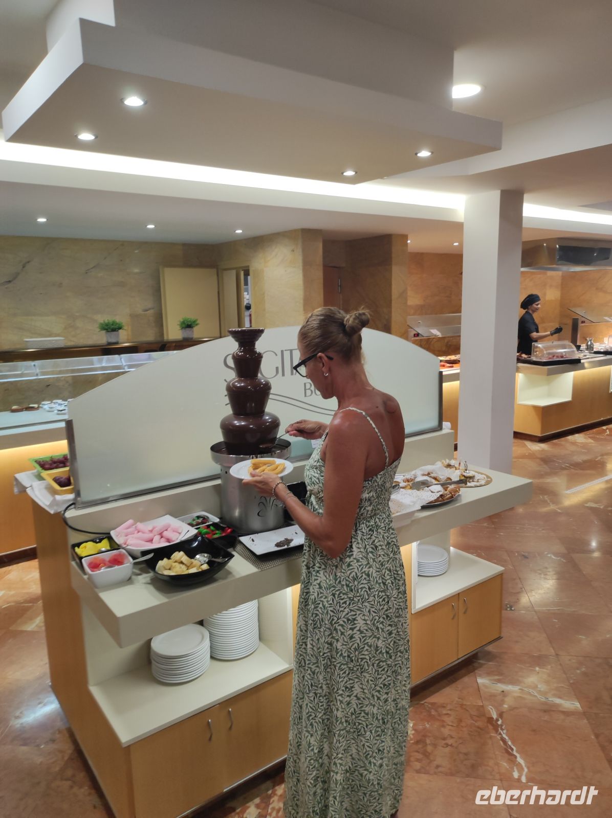 Schokoladenbrunnen am Abendbuffet