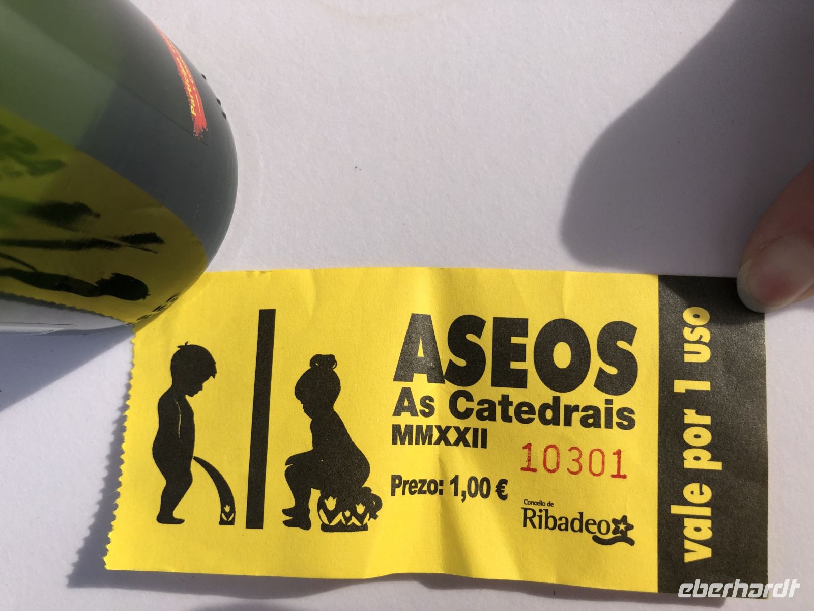 Selbst für das WC erhält man eine Quittung