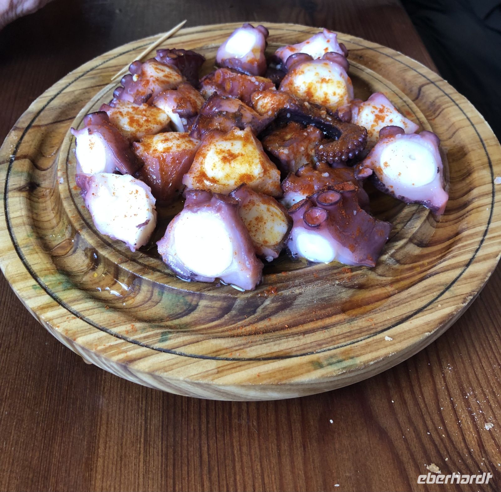 Pulpo essen im Restaurant La Garnacha Melide