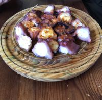 Pulpo essen im Restaurant La Garnacha Melide