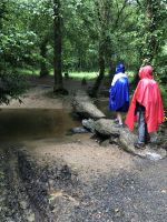 auch bei Regen gute Stimmung - Wanderung auf dem Jakobsweg