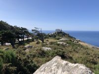 Blick von den heiligen Steinen zum Kap Finisterre