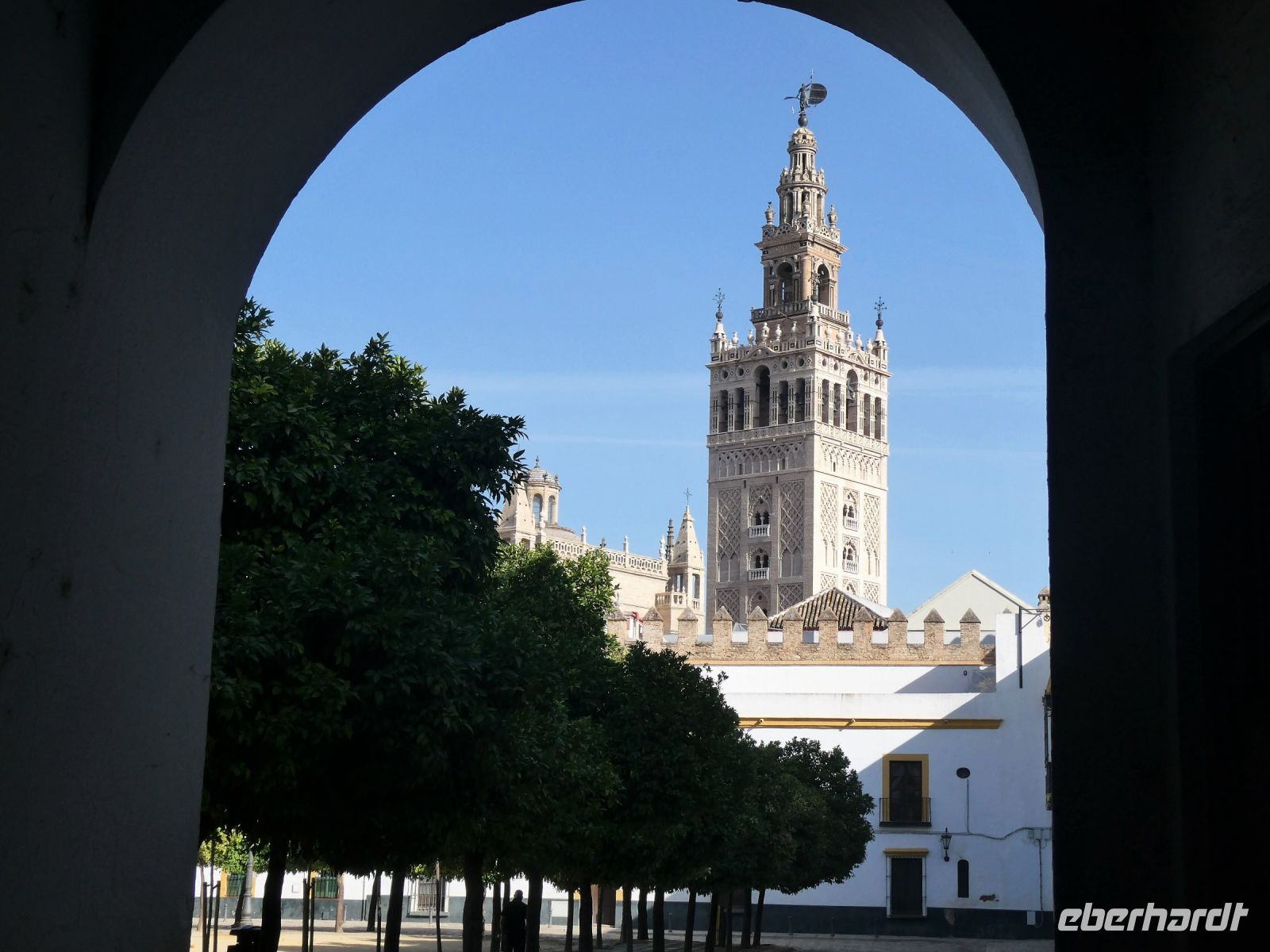 Blick auf La Giralda der Kathedrale von Sevilla