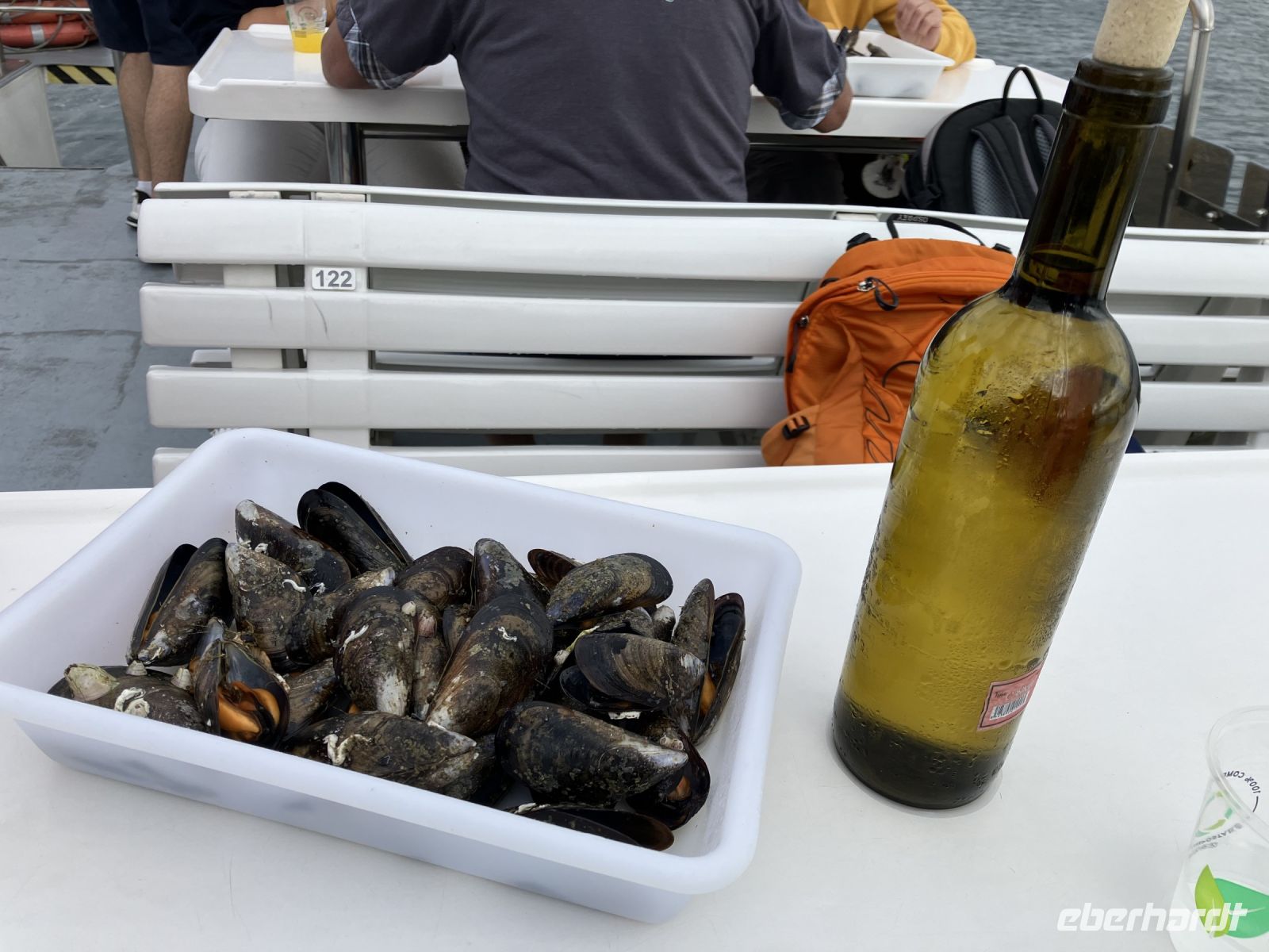 Miesmuschel-Verkostung während der Bootsfahrt