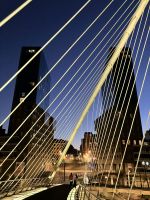 Zubizuri Brücke bei Nacht Bilbao