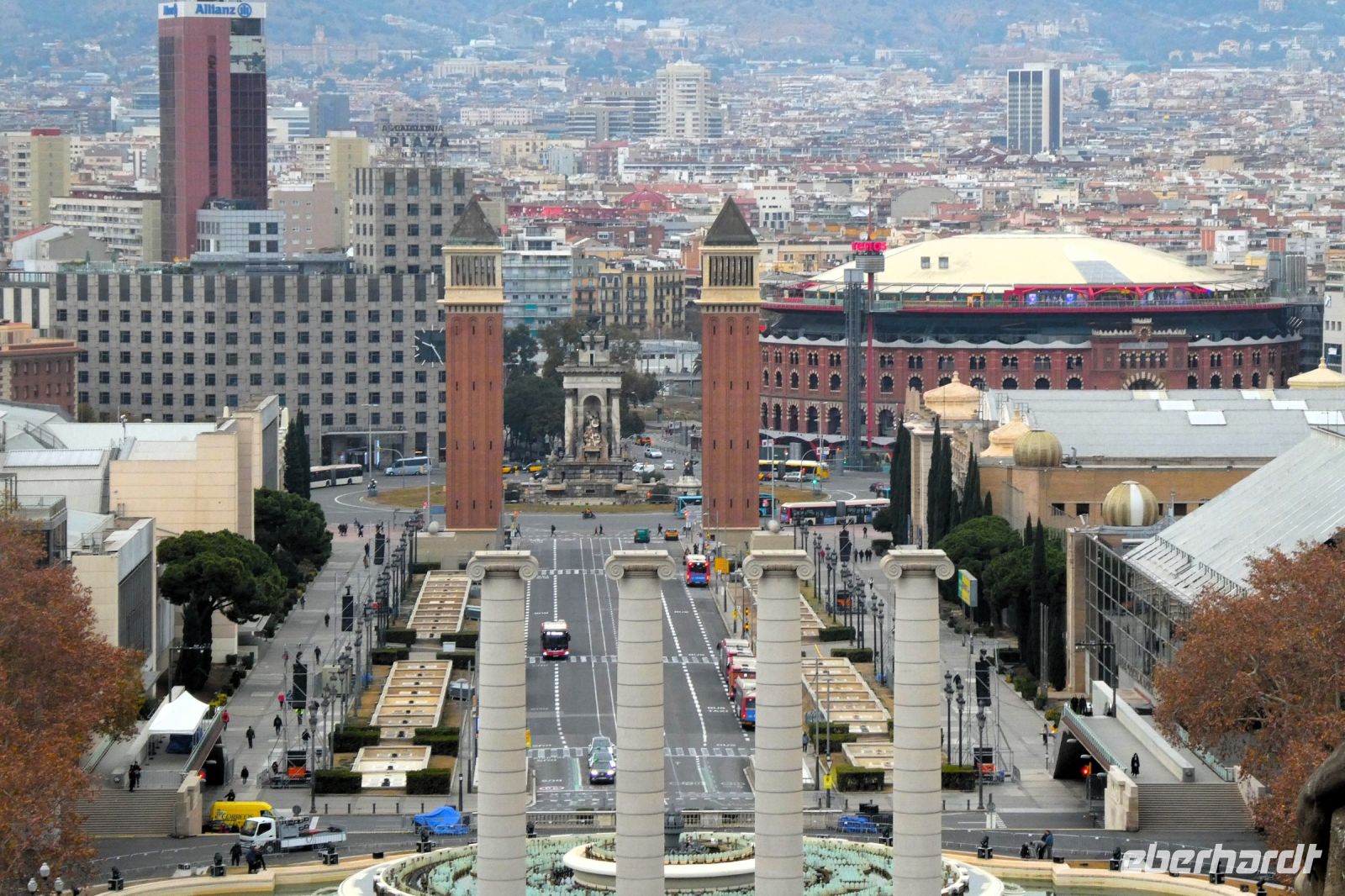 unser Hotel an der Plaza Espana und Las Arenas