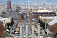 unser Hotel an der Plaza Espana und Las Arenas