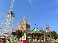 Barcelona. Tibidabo, Basilika Sagrat Cor und Vergnügungspark