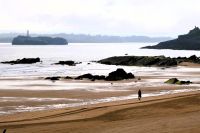 am Strand von Santandér am Morgen