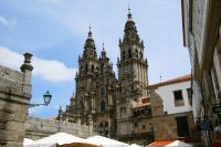 Blick auf die Kathedrale von Santiago de Compostela
