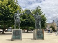 Spanien, Lugo, Monument für die Stadtgründer Fabio Maximo & Kaiser Augusto