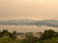 Nordspanien-Reise, Dunst durch die Waldbrände in Porto