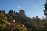 Blick vom Darro hoch zur Alhambra