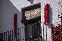 In der Sonne trocknende Paprikas (Chilis?) 