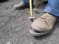 Und auch ein Paar Schuhe mussten leiden.