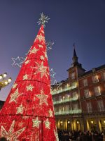 Weihnachtsbaum auf der Plaza Mayor Madrid
