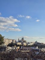 Blick vom Debot Tempel auf den Königspalast Madrid