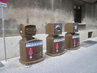 Fururistische Müllbehälter in Palma de Mallorca