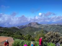 Der Fortaleza (markantester Berg) vom Garajonay (höchster Berg) aus gesehen