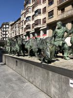 Spanien, Pamplona, Stierkampf Monument Encierro