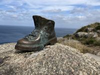 Spanien, Finisterre, der Pilgerschuh