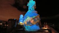 Lichtshow auf dem Dach des Casa Mila