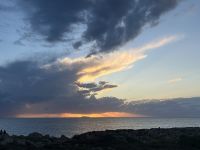 Sonnenuntergang, Mirador del Sol, Cala Blanca, Menorca, Spanien
