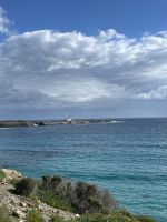 Blick auf Leuchtturm, Menorca, Spanien