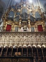 Die Cathedrale von Toledo, Chorgestühl mit Orgel - Spanien 