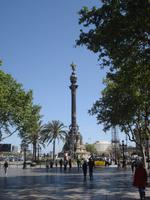 Barcelona - Blick zur Kolumbussäule von Rambla aus