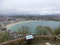 San Sebastian - Blick von Jesusstatue auf Bucht La Concha