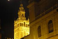 die Giralda von Sevilla bei Nacht
