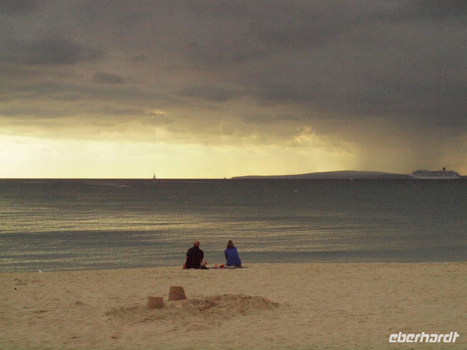 Sonnenuntergang nach der Ankunft im Hotel
