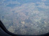 auf dem Weg nach Lanzarote über Madrid Stadt (rechts Madrid Flughafen)