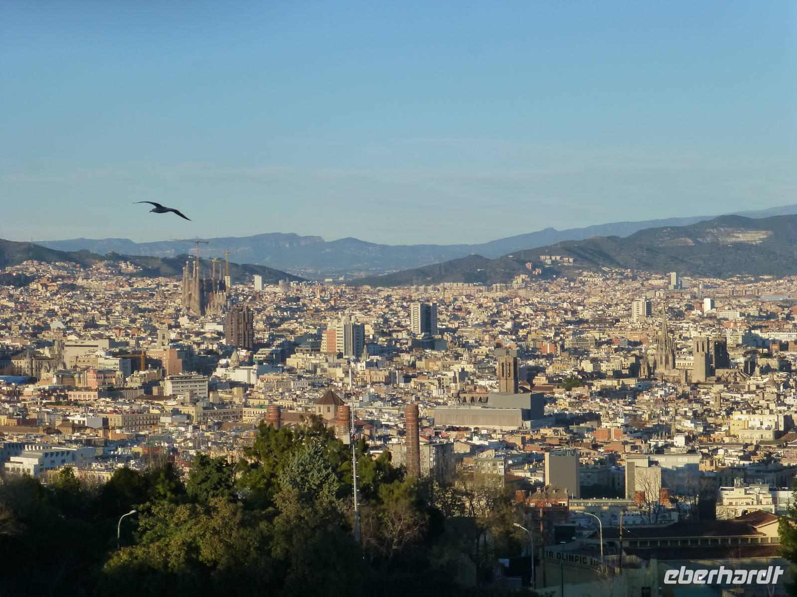 Ausblick auf Barcelona vom Montjuic