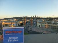 Blick von der Hotelterasse auf Placa Espanya