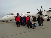 Die Reise beginnt am Flughafen in Dresden