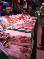 Fischtheke in der Markthalle in Palma de Mallorca