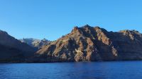 La Gomera, Südküste mit Blick zum Roque Agando und zum Sombrero
